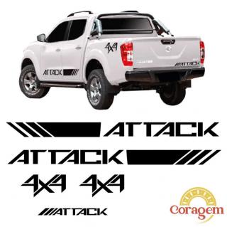 FAIXA ADESIVA.ATTACK NISSAN FRONTIER 2017/2019 PRETA