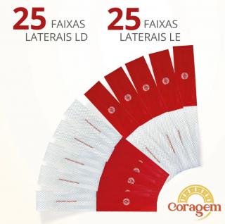 KIT FAIXAS ADESIVAS REFLETIVAS LATERAIS LD|LE - 50 PEÇAS