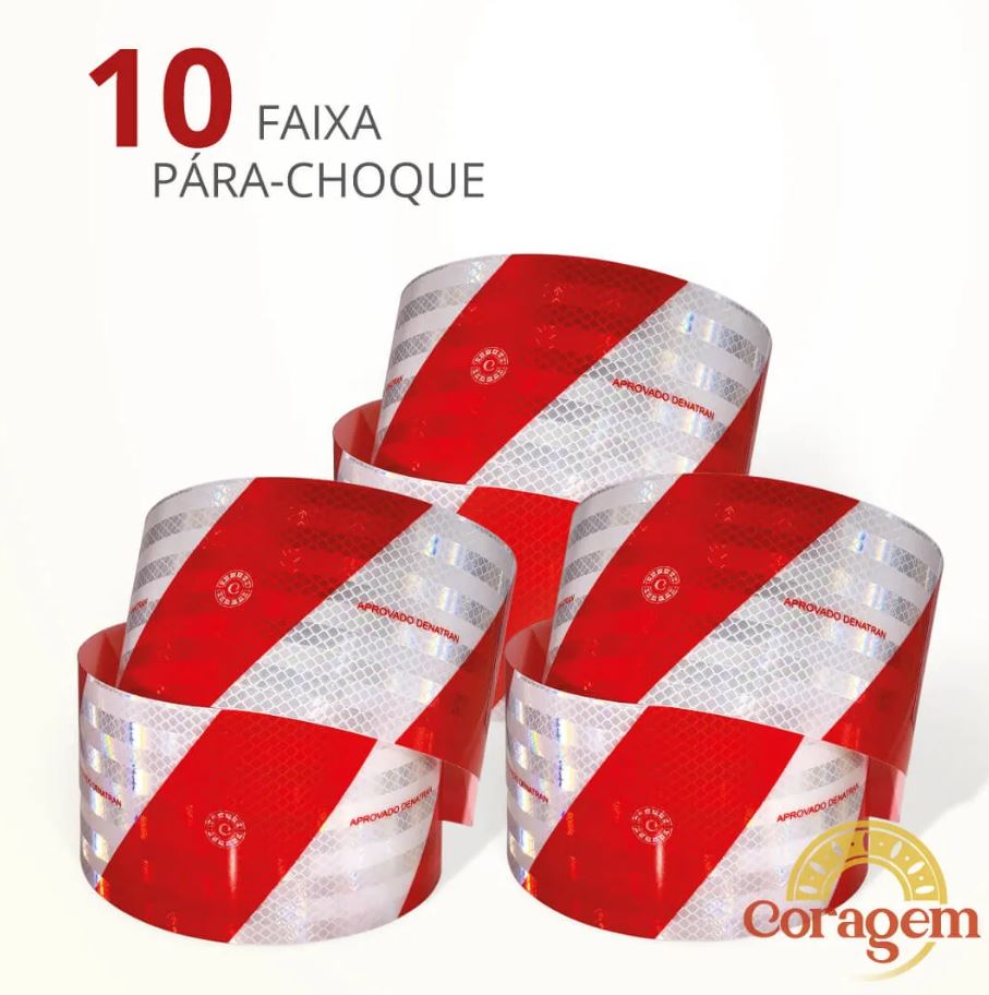 KIT FAIXAS ADESIVAS REFLETIVAS PÁRA-CHOQUE - 10 PEÇAS